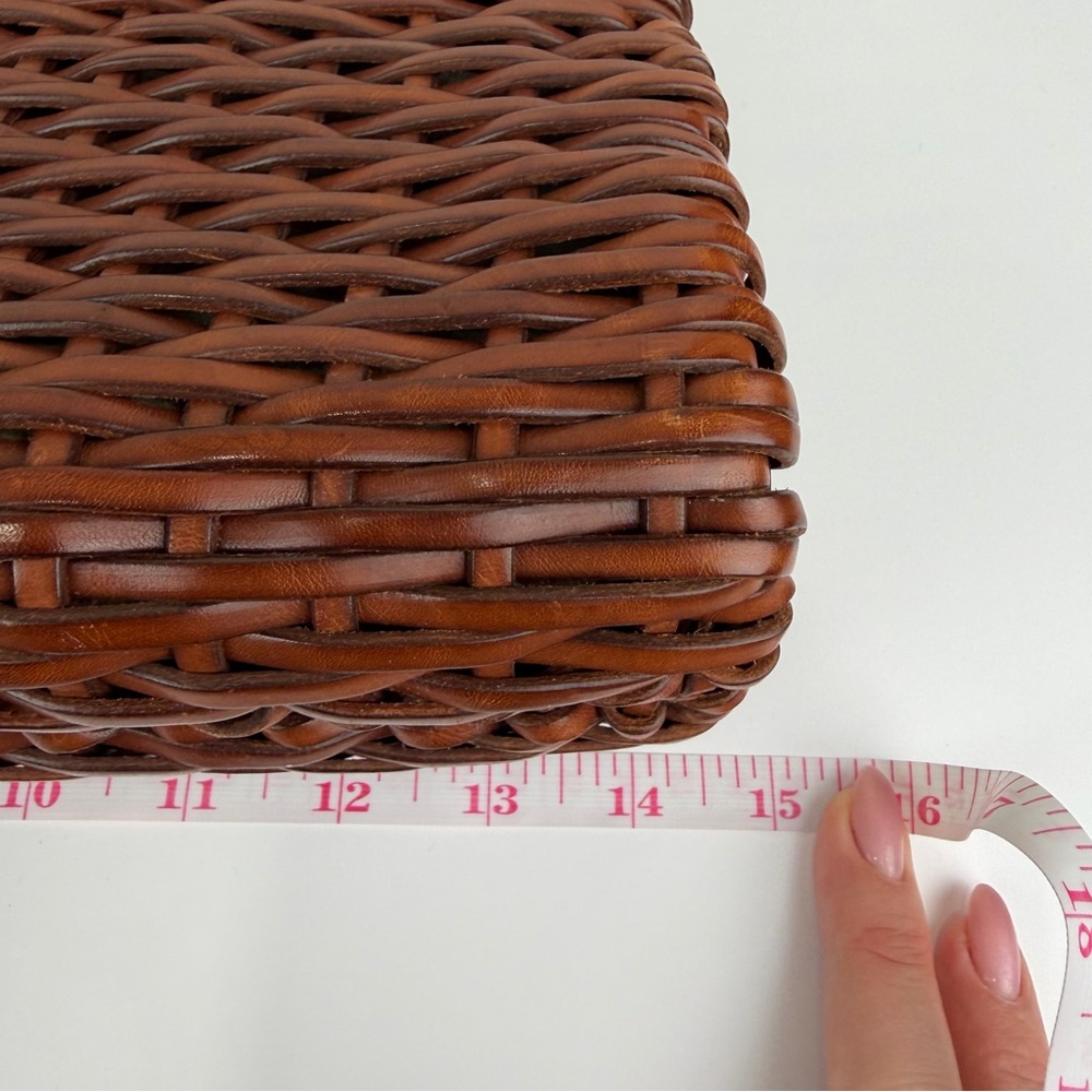 Woven Brown Clutch with Braided Ring Accent - Picture 14 of 15